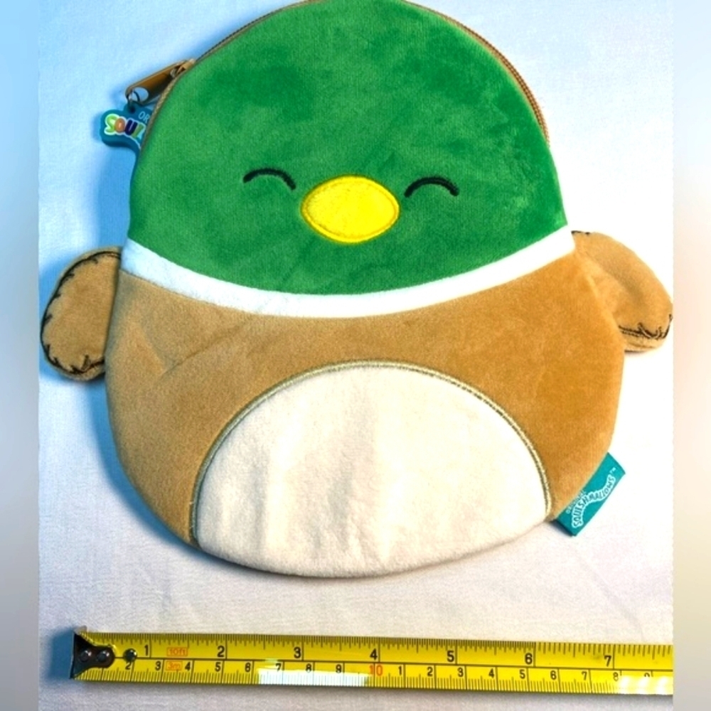 Squishmallow Avery The Mallard Duck Pencil Case/ Coin Purse Super  Soft + Zipper - Picture 4 of 5